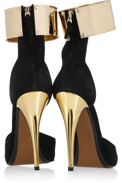 fendi heels suede black|fendi high heel pumps.